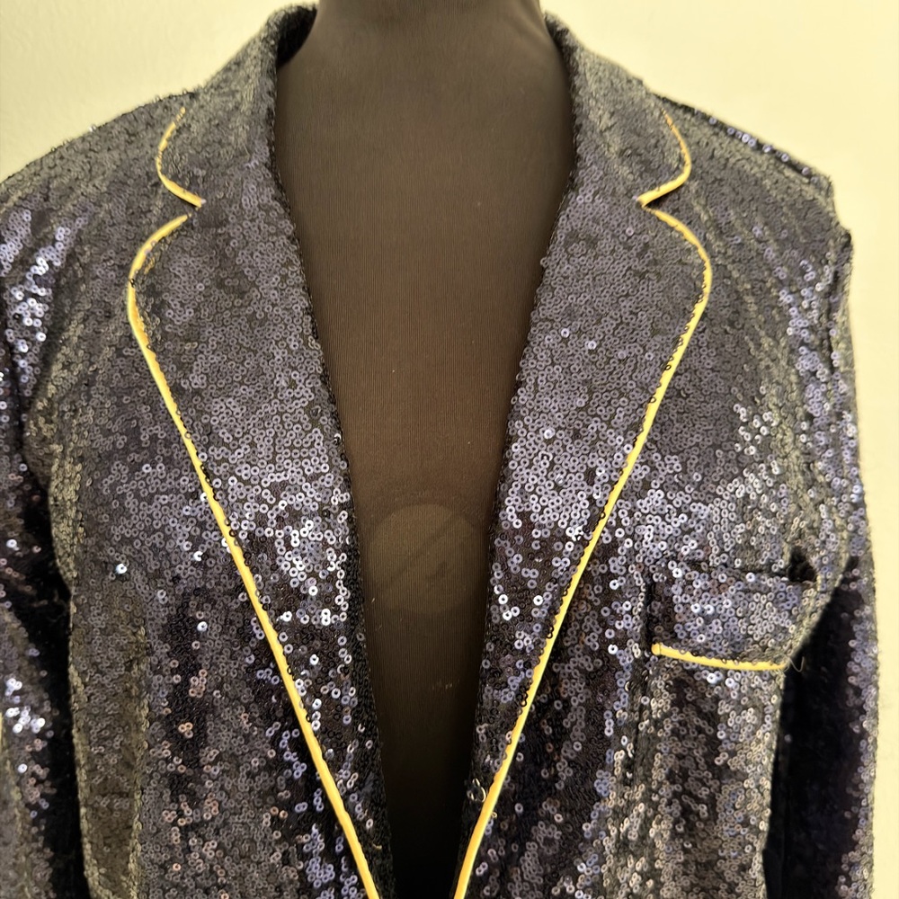 Sequin Blazer With Contrast Trim - image 4